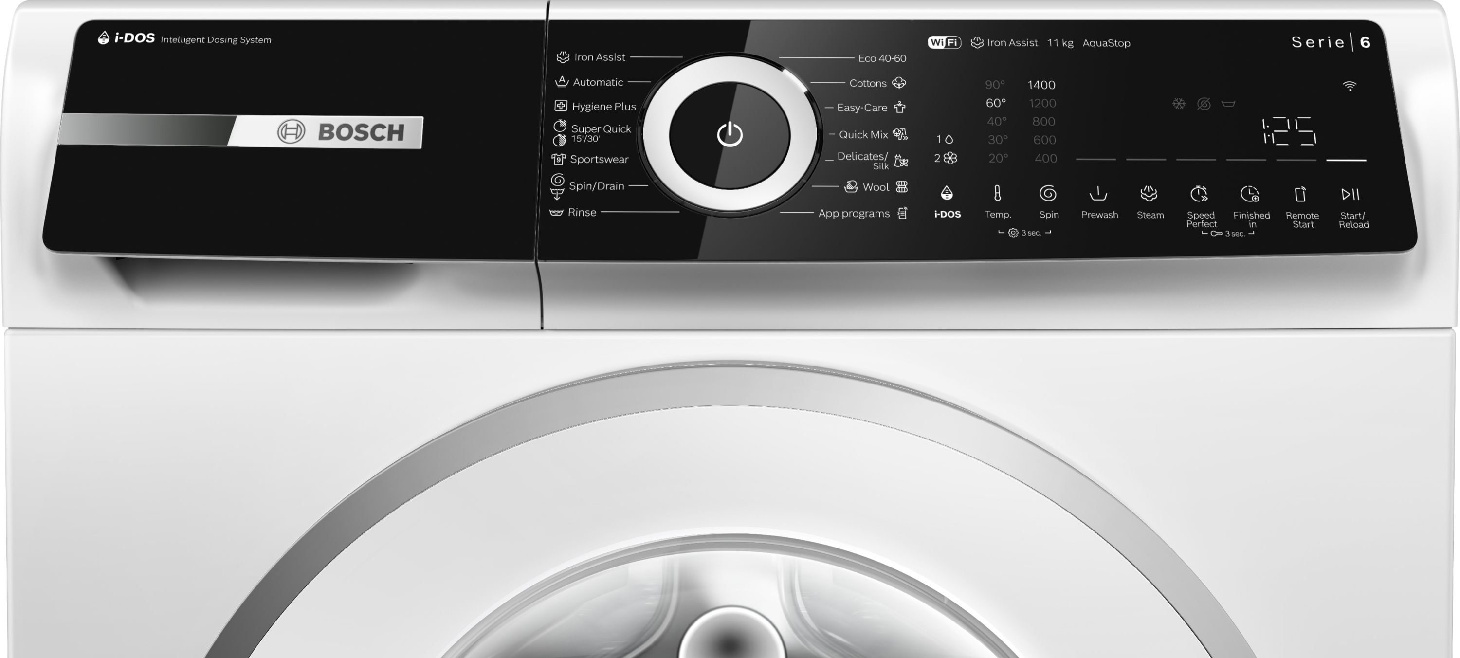 Series 6, washing machine, frontloader fullsize, 11 kg, 1400 rpm, WGN264A0BY