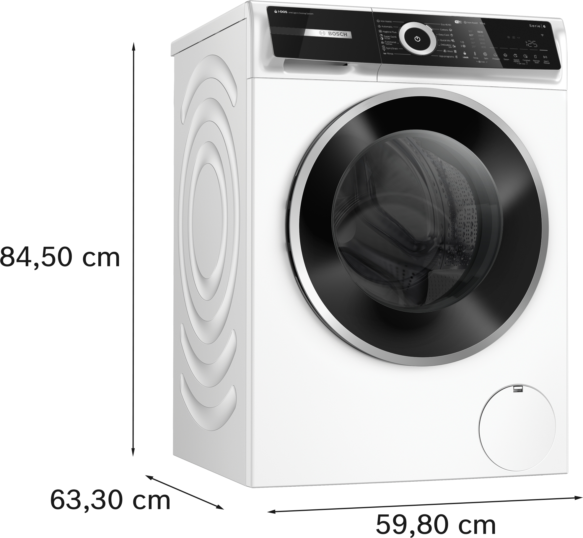 Series 6, washing machine, frontloader fullsize, 10 kg, 1600 rpm, WGN256A0BY