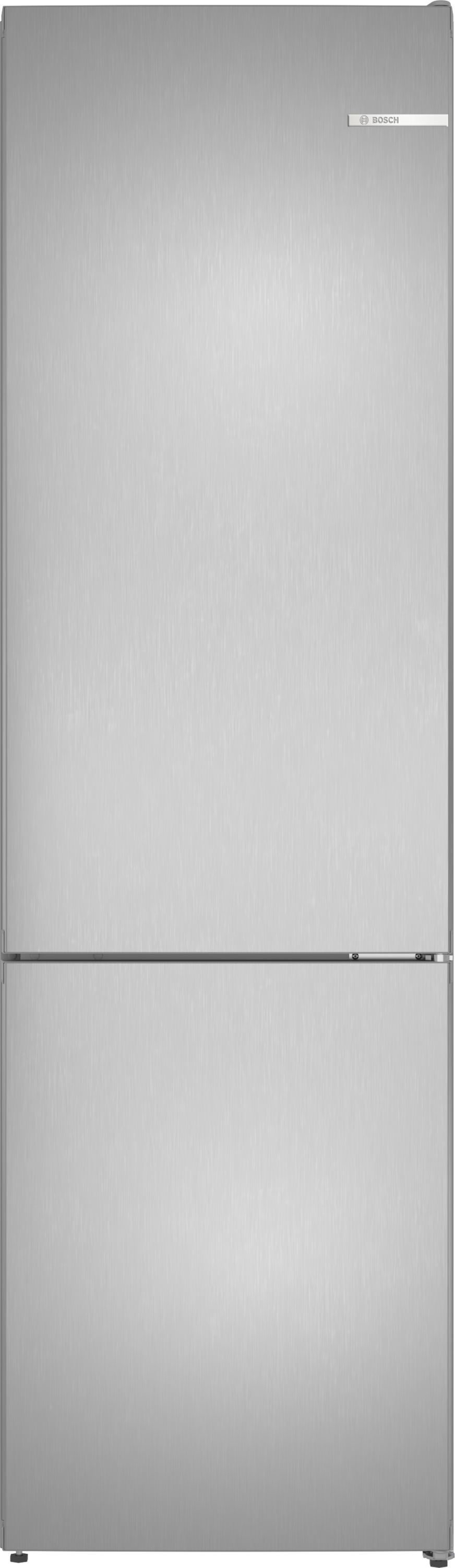 Series 2, free-standing fridge-freezer with freezer at bottom, 203.2 x 59.5 cm, Stainless steel look, KGN39NLEK