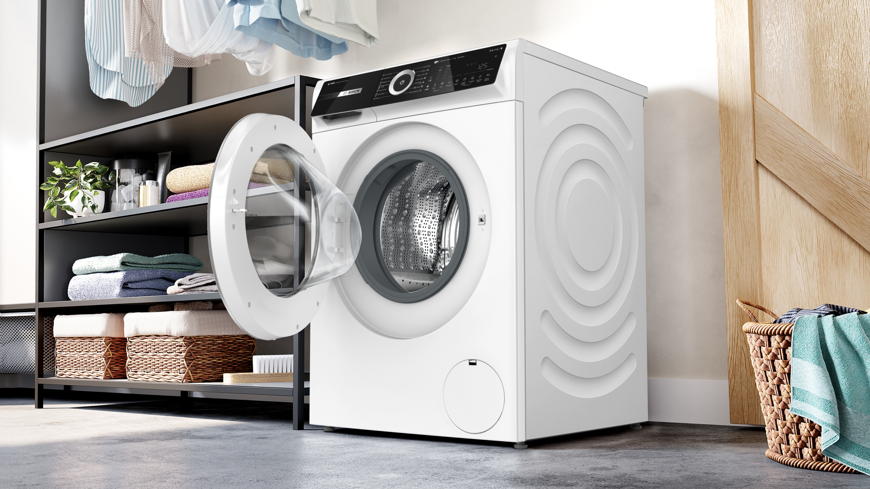 Series 6, washing machine, frontloader fullsize, 11 kg, 1400 rpm, WGN264A0BY