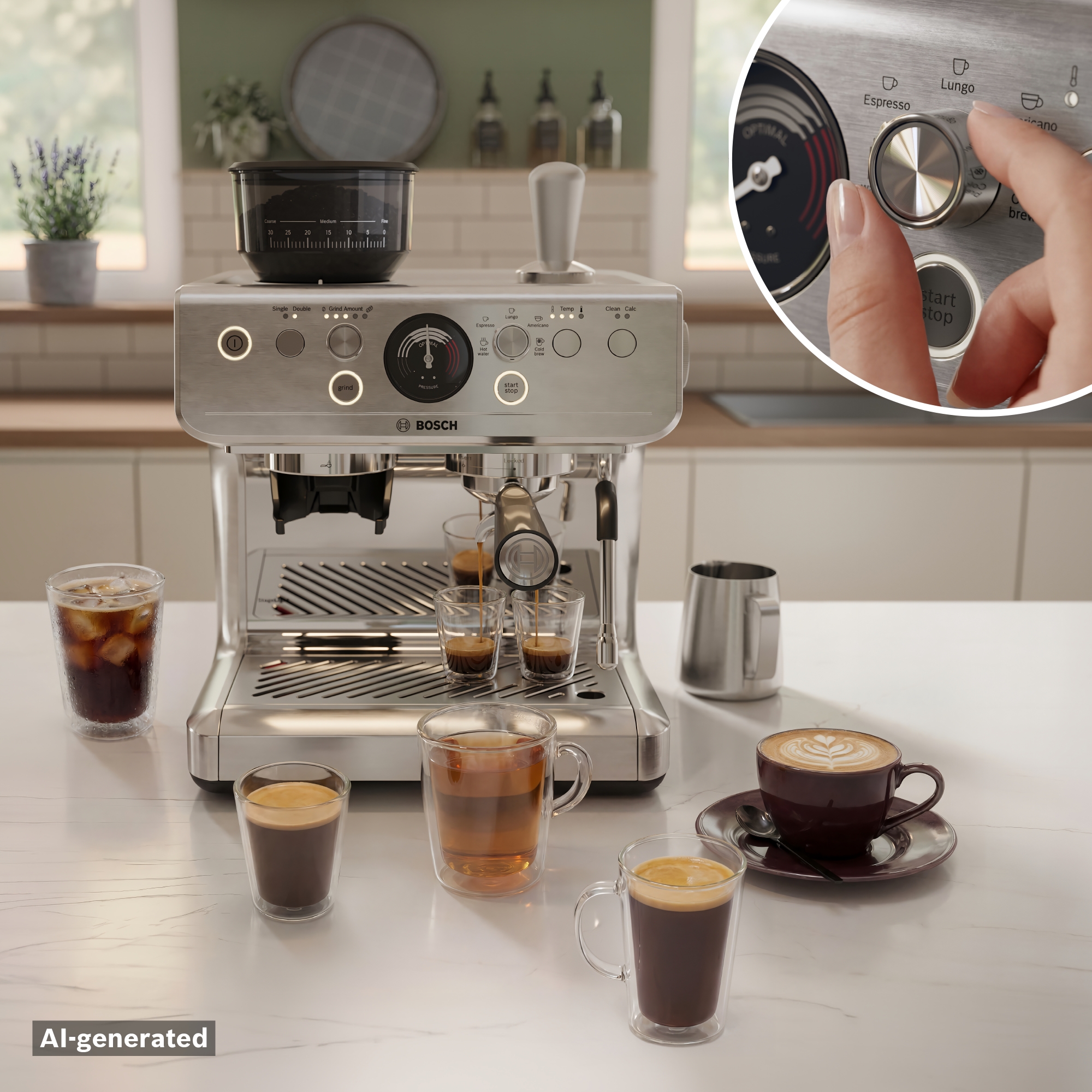 Serija 4, Semi Automatic Coffee Maker, Nerđajući čelik, PFE403C3