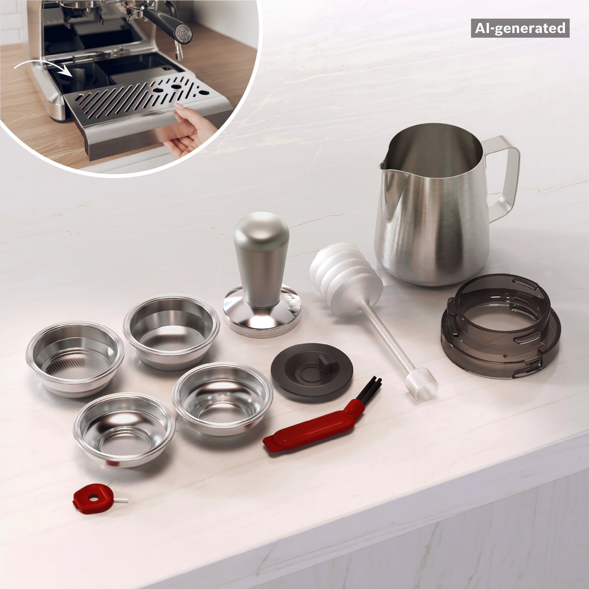 Serija 4, Semi Automatic Coffee Maker, Nerđajući čelik, PFE403C3