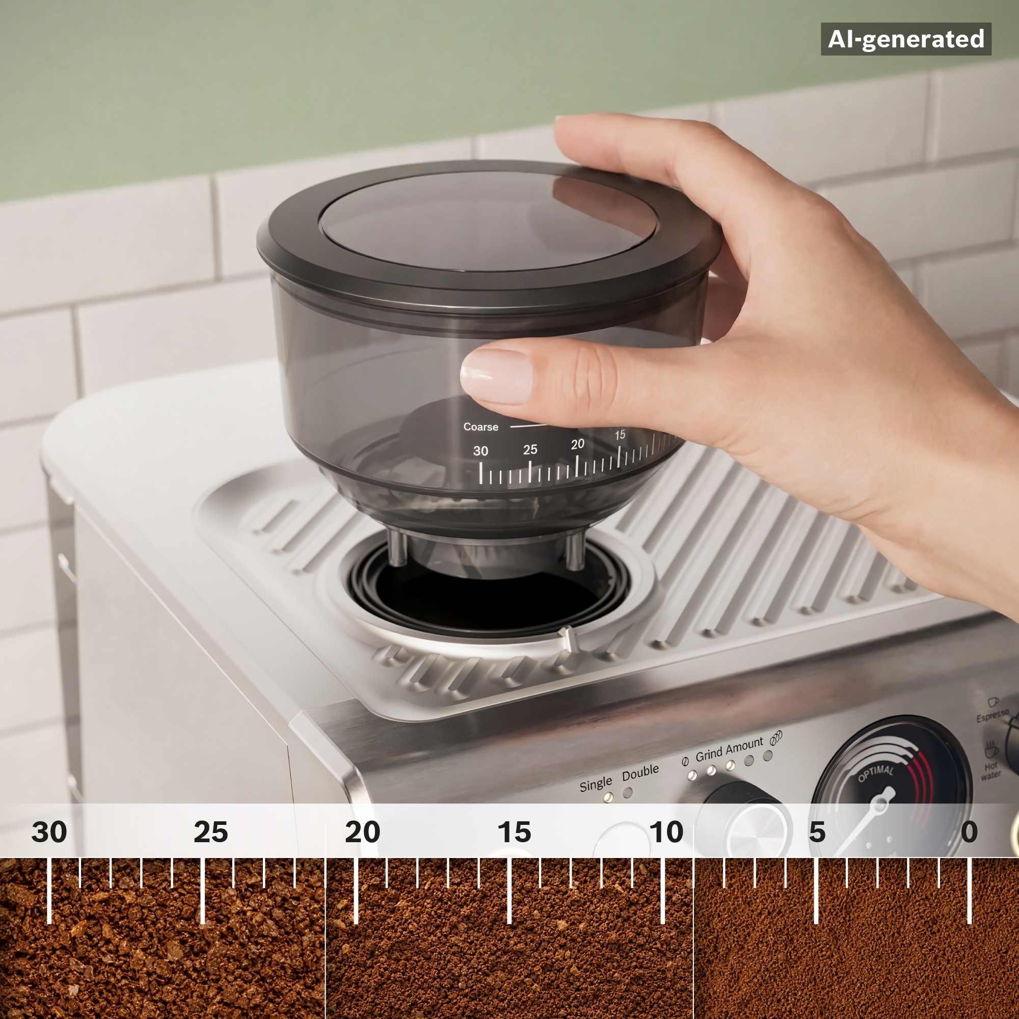 Series 4, Semi Automatic Coffee Maker, Stainless steel, PFE401B3