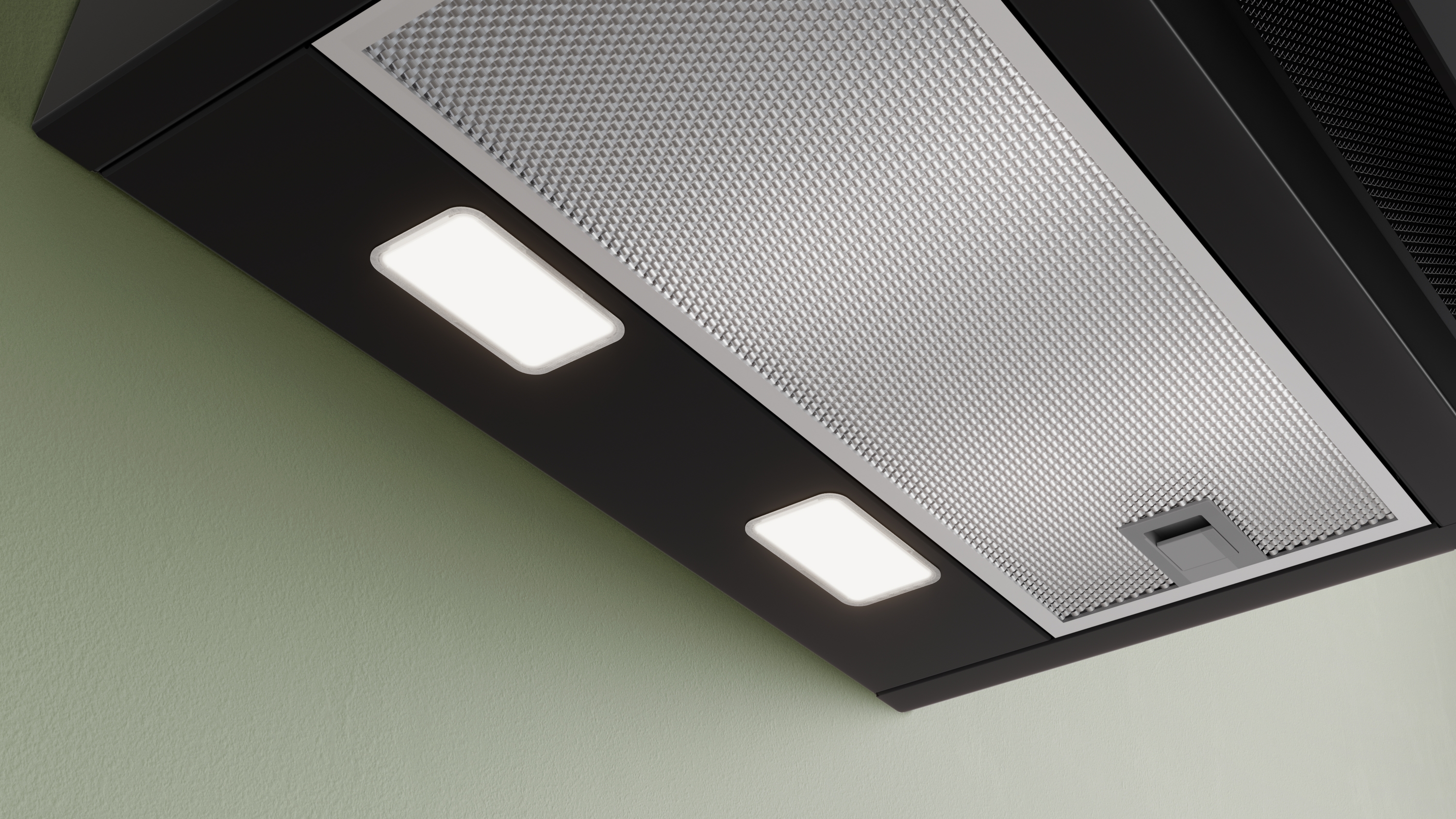 Series 6, wall-mounted cooker hood, 80 cm, Clear glass flat black printed, Matt black , DWK87PNB5