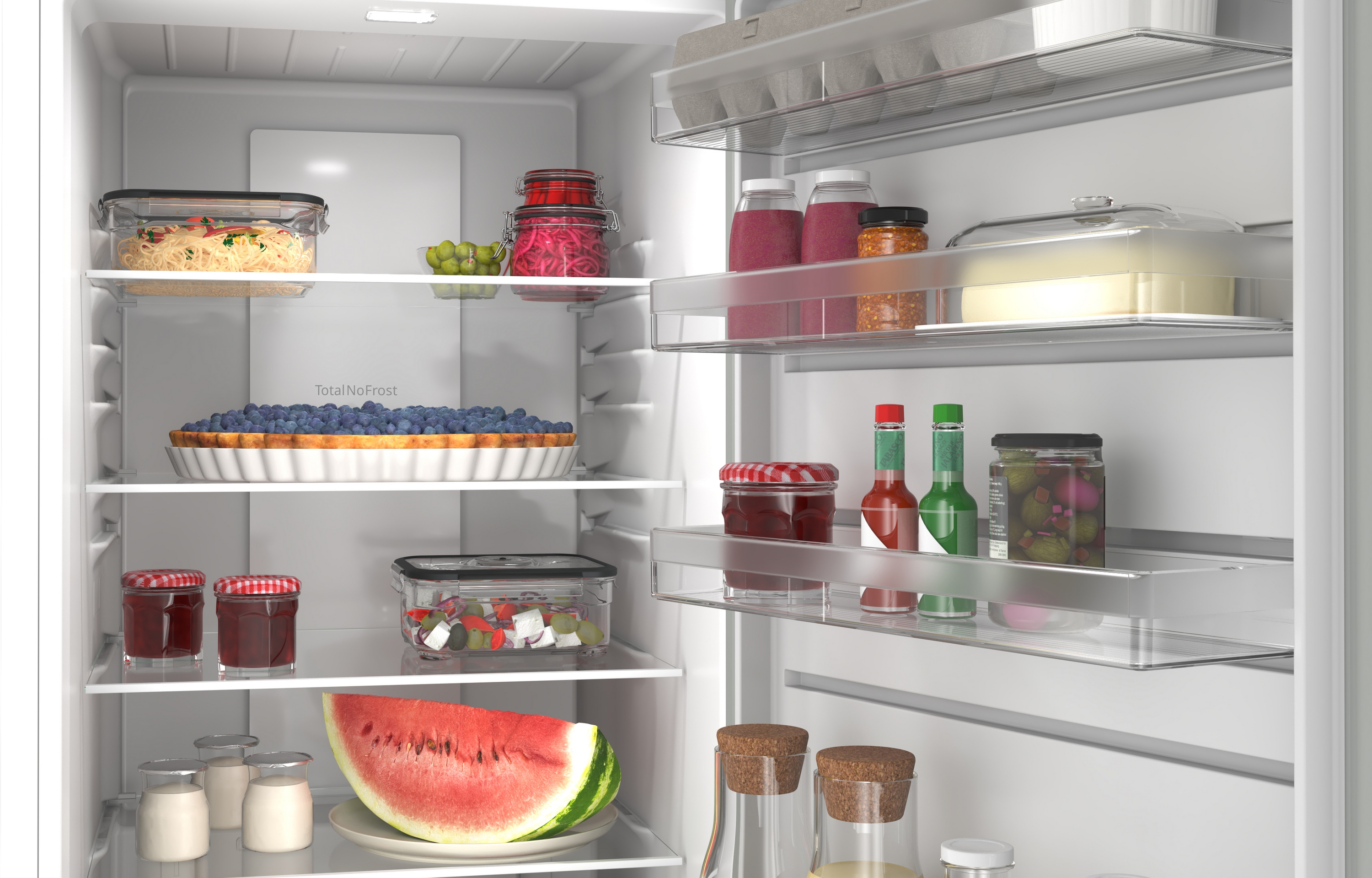 Series 2, free-standing fridge-freezer with freezer at bottom, 203.2 x 59.5 cm, White, Total No Frost, KGN39NWDK