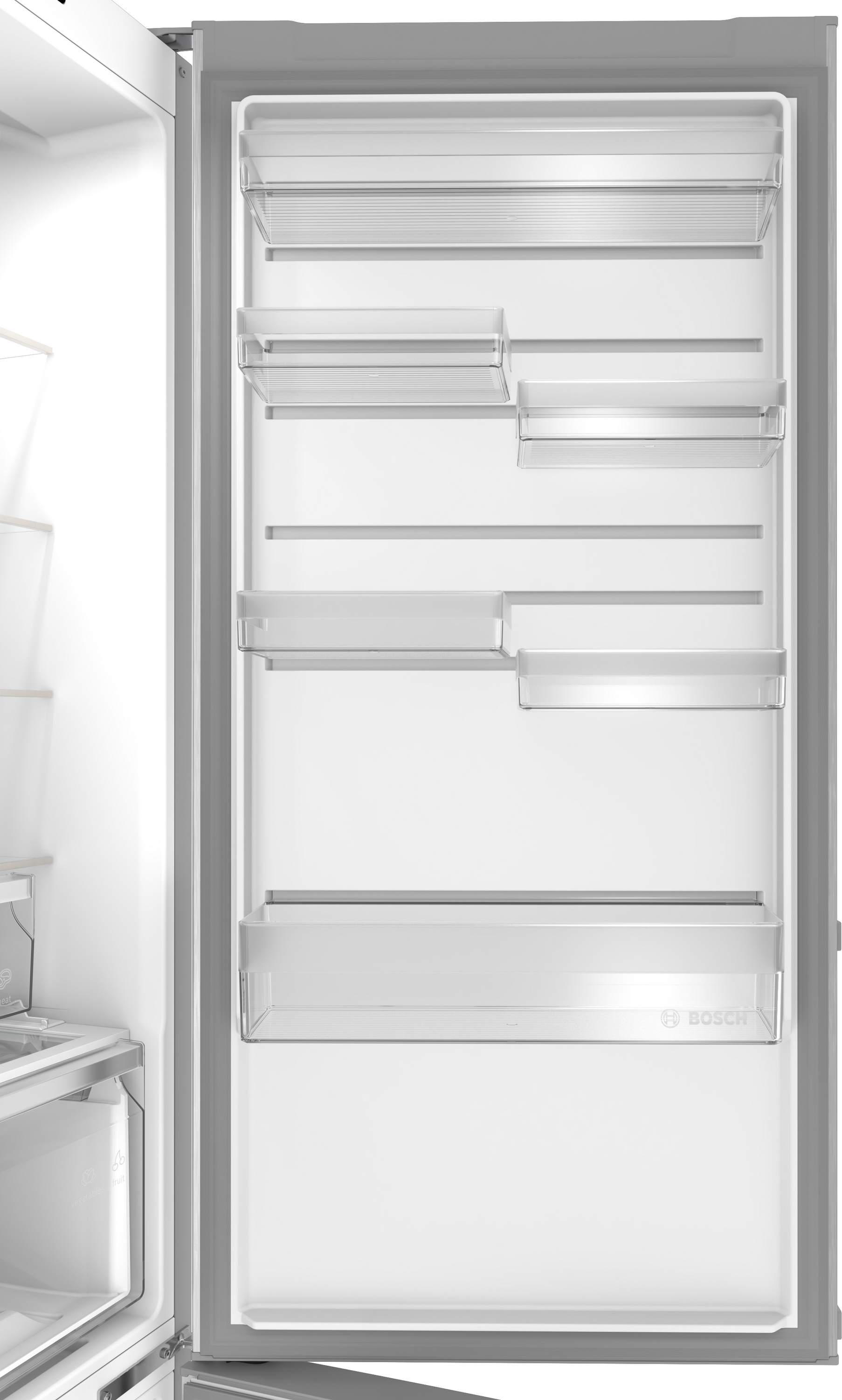 Series 4, free-standing fridge-freezer with freezer at bottom, 203.2 x 59.5 cm, Stainless steel look, KGN39VLCW