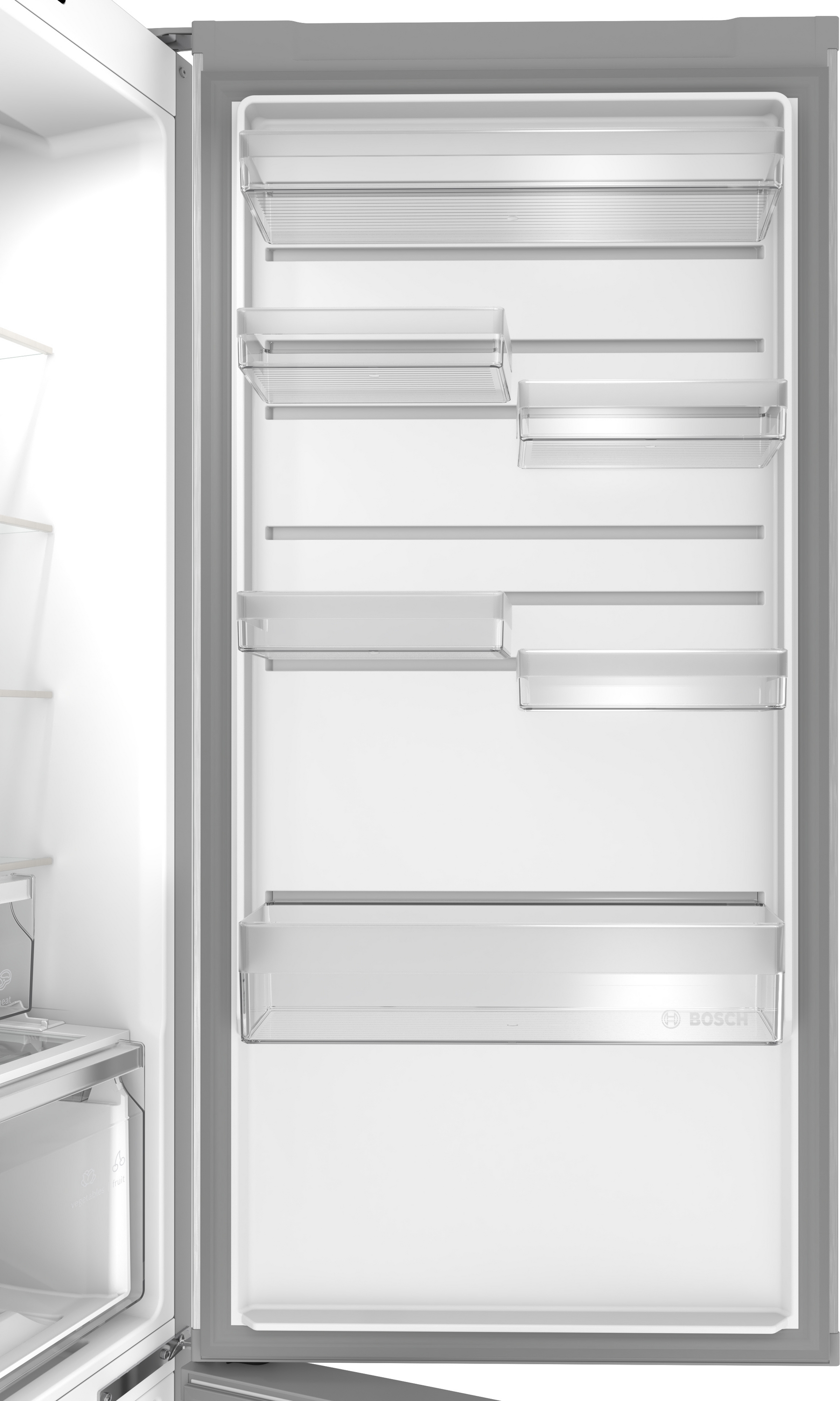 Series 4, free-standing fridge-freezer with freezer at bottom, 203.2 x 59.5 cm, Stainless steel look, KGN39VLDK
