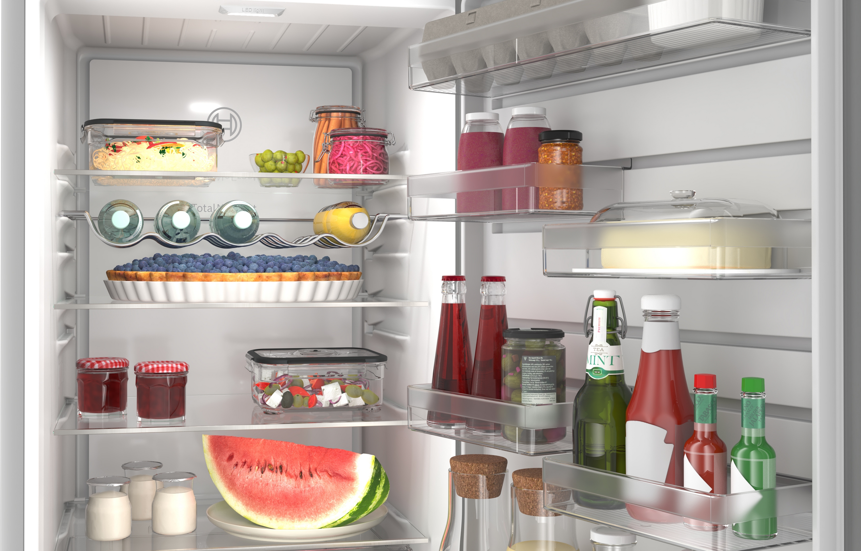 Series 4, free-standing fridge-freezer with freezer at bottom, 203.2 x 59.5 cm, Stainless steel look, KGN39VLDK