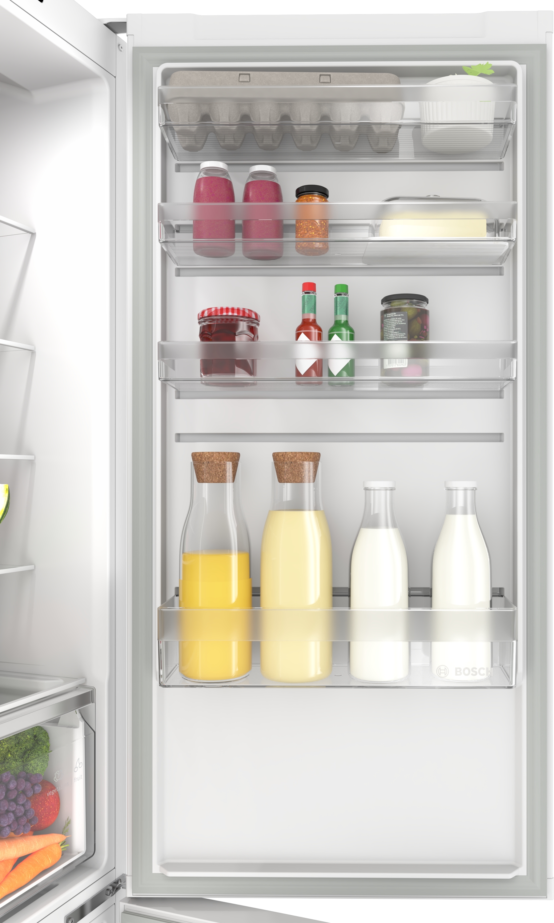 Series 2, free-standing fridge-freezer with freezer at bottom, 203.2 x 59.5 cm, White, Total No Frost, KGN39NWDK