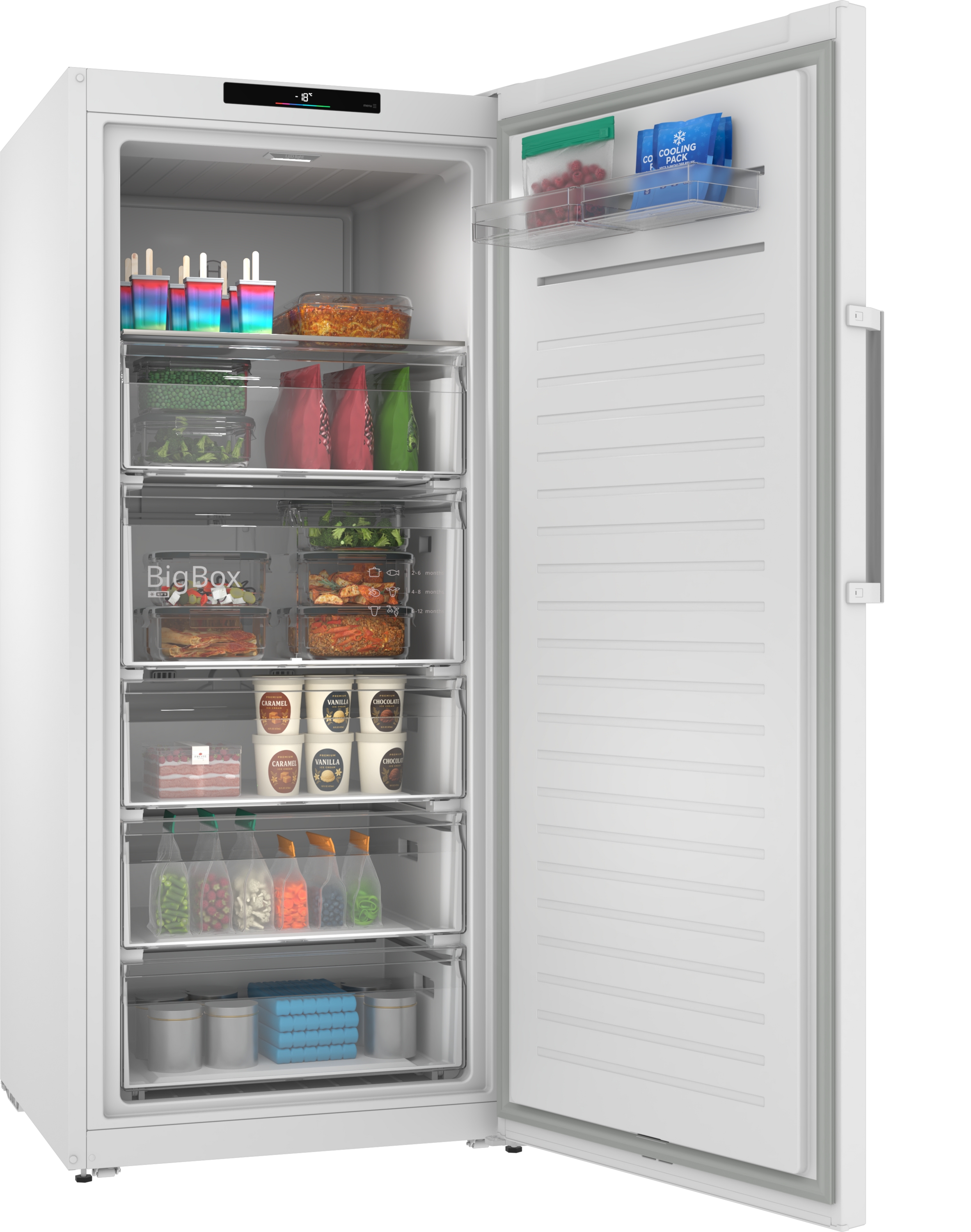 Series 4, free-standing freezer, 161.2 x 69.5 cm, White, GSN51VWDG