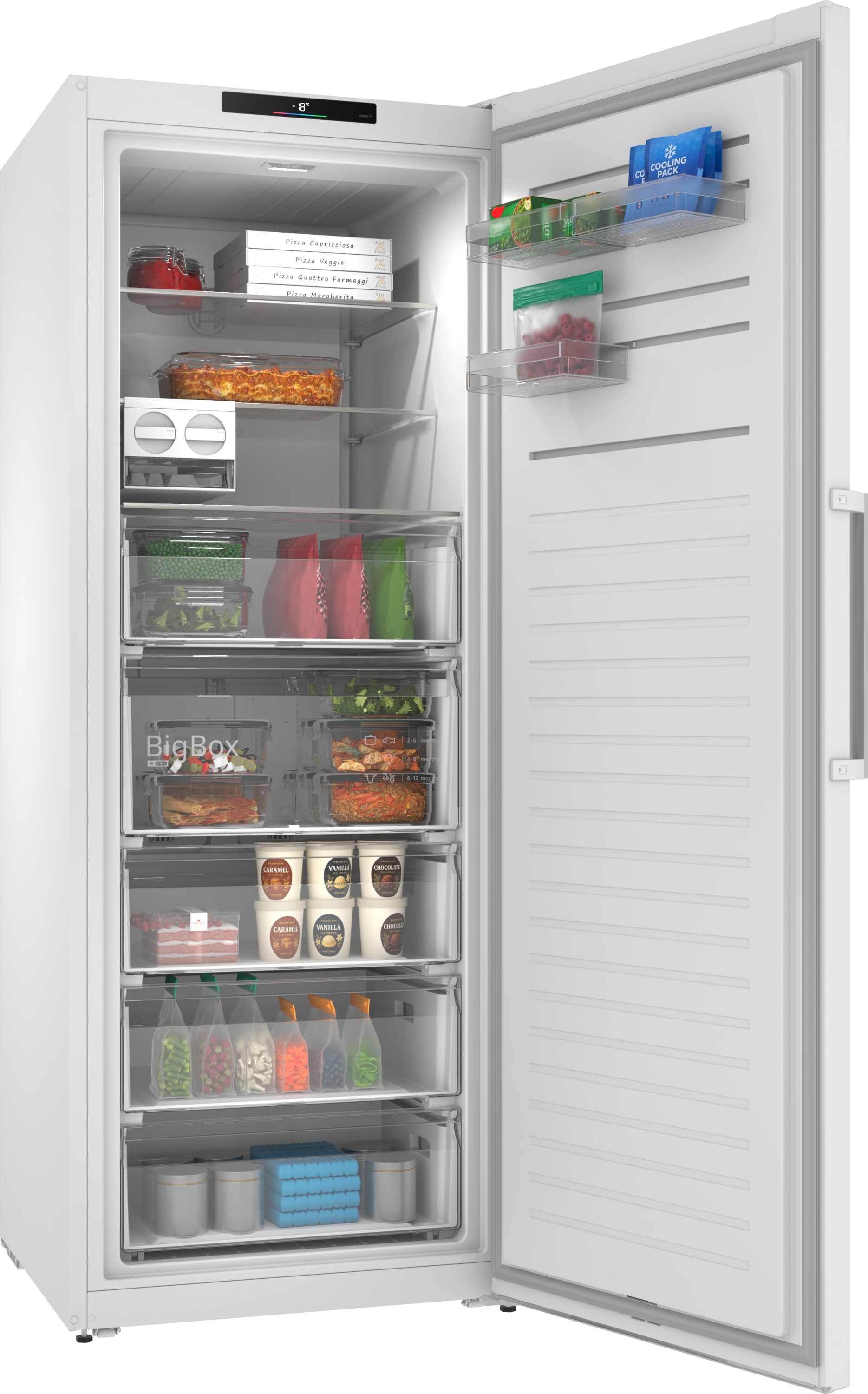 Series 4, free-standing freezer, 186.2 x 69.5 cm, White, GSN566WCG