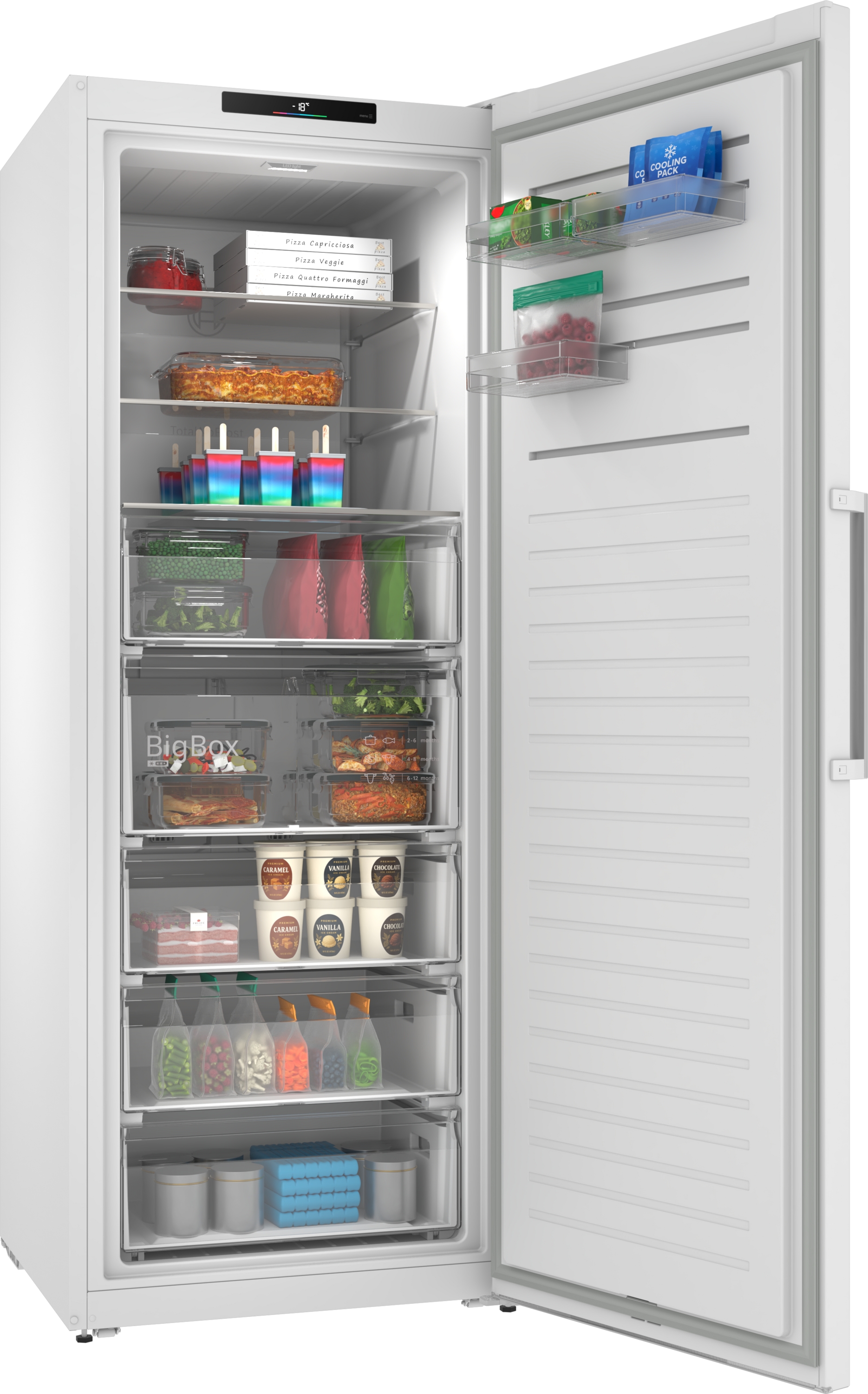 Series 4, free-standing freezer, 186.2 x 69.5 cm, White, GSN56VWDG