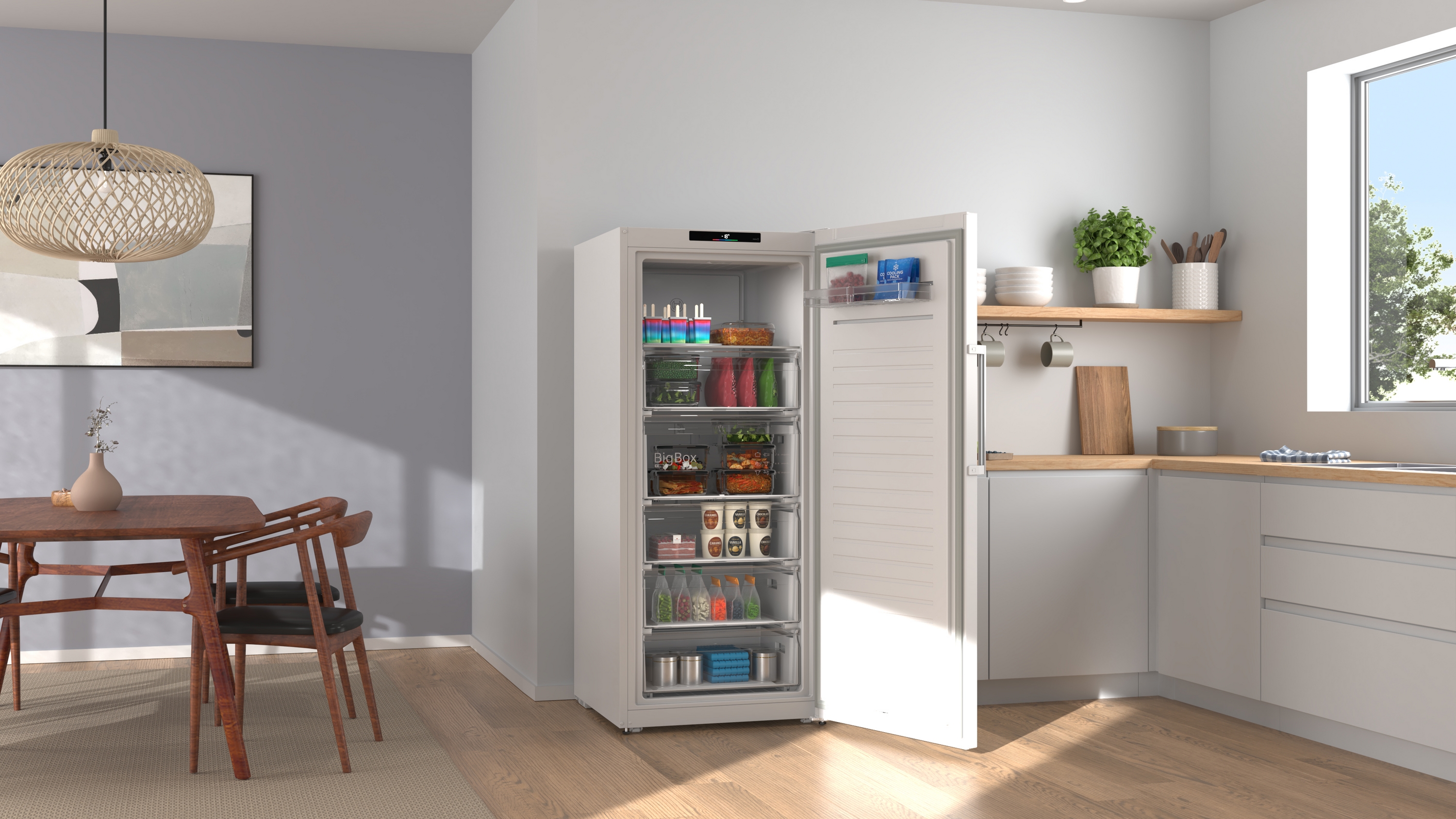Series 4, free-standing freezer, 161.2 x 69.5 cm, White, GSN51VWDG