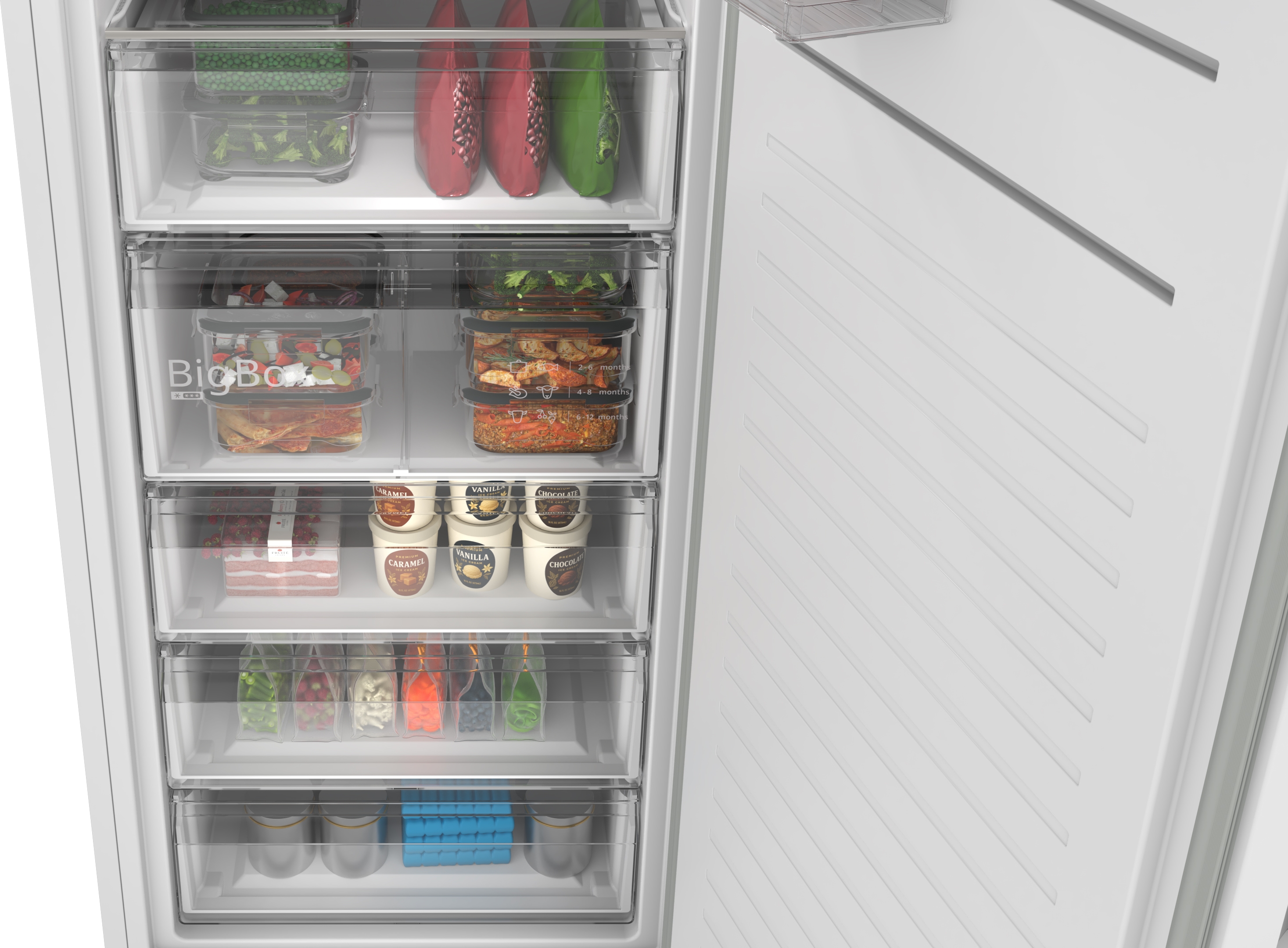 Series 4, free-standing freezer, 186.2 x 69.5 cm, White, GSN566WCG