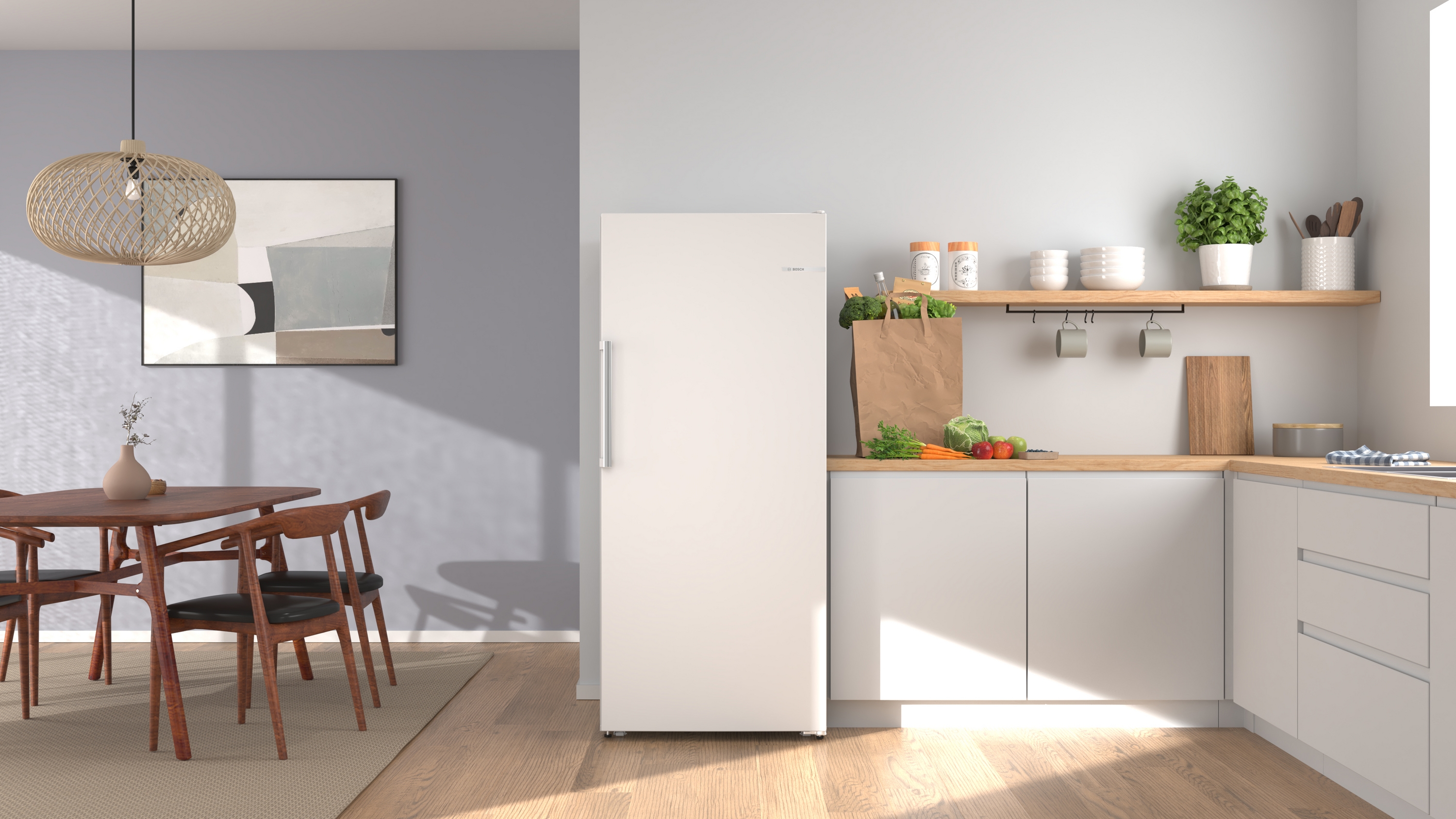 Series 4, free-standing freezer, 161.2 x 69.5 cm, White, GSN51VWDG