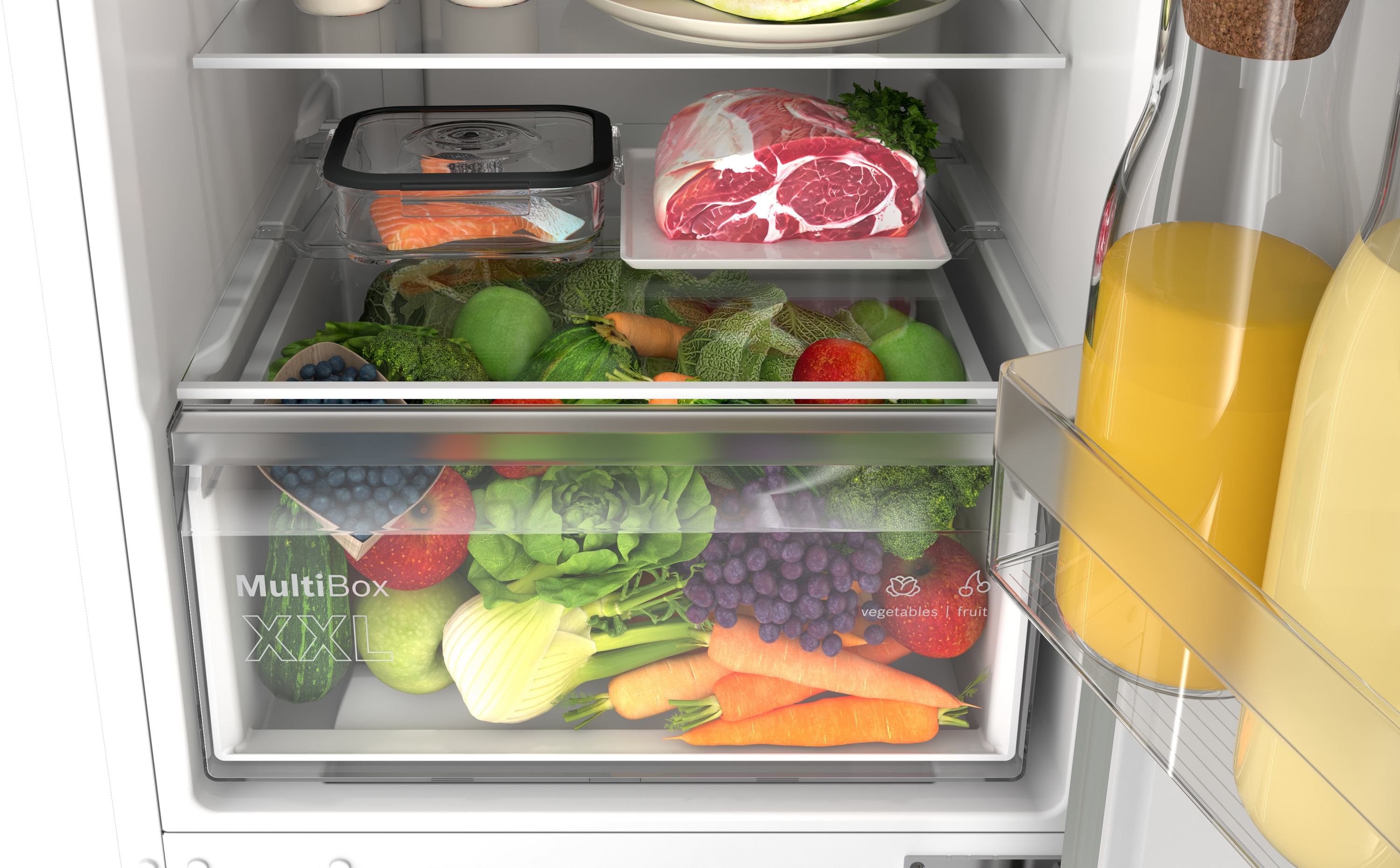 Series 2, free-standing fridge-freezer with freezer at bottom, 203.2 x 59.5 cm, White, Total No Frost, KGN39TWEK
