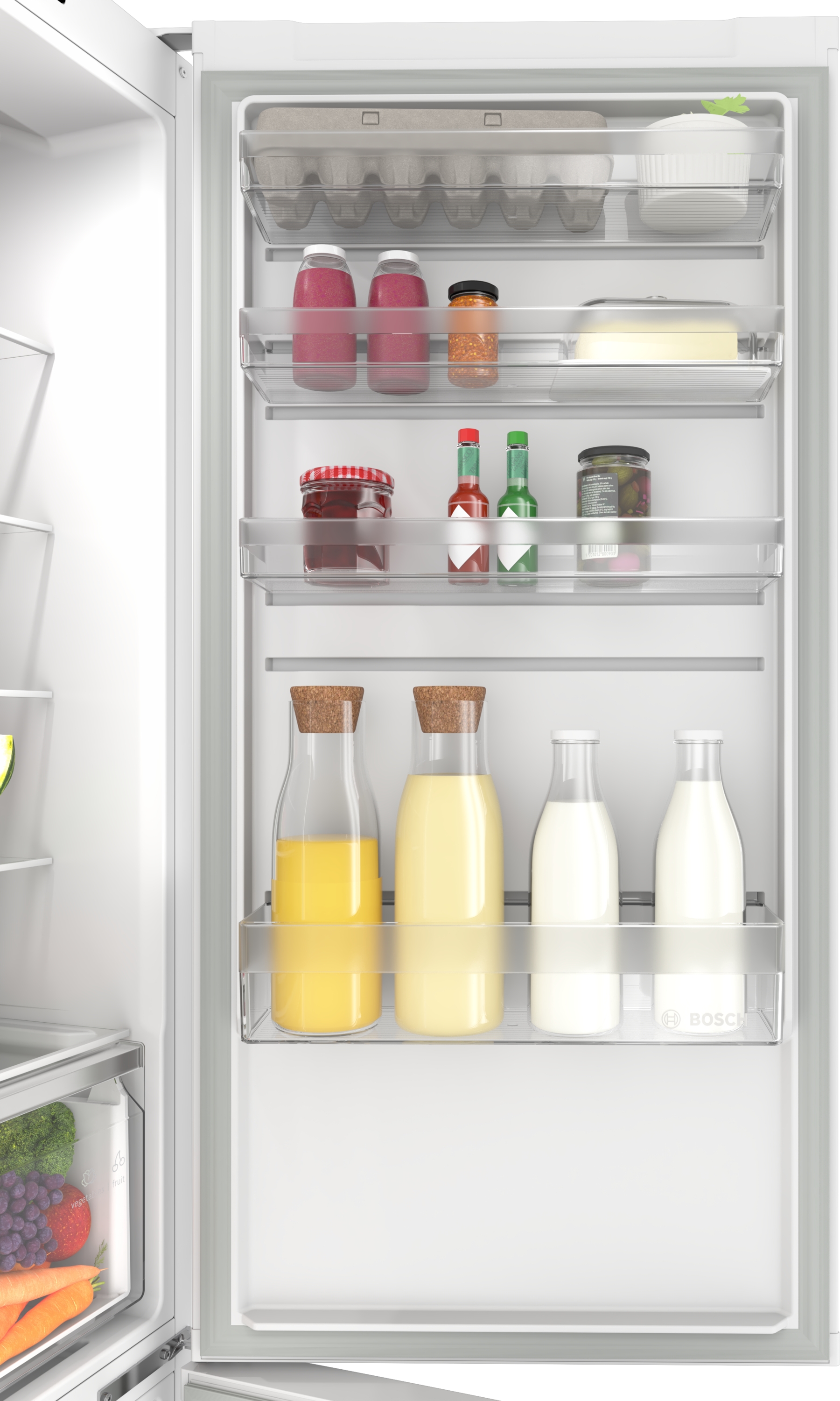 Series 2, free-standing fridge-freezer with freezer at bottom, 203.2 x 59.5 cm, White, Total No Frost, KGN39TWEK